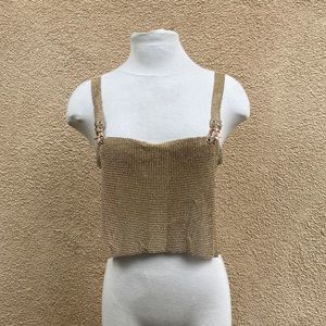 Chain mail metal Rhinestone Top